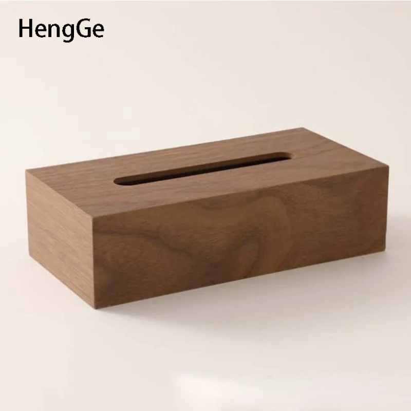 

Simplicity Walnut Wood Tissue Box Fashion Home Decor Rectangle Paper Storage Boxs Coffee Table Desktop Living Room Decoration