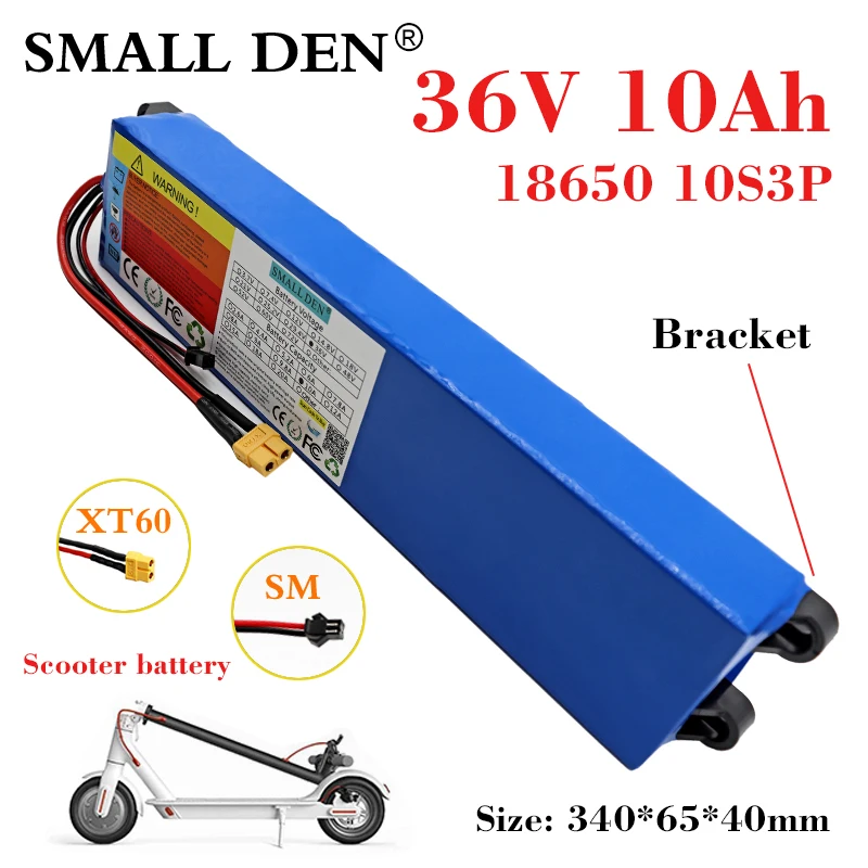 36V 10Ah 18650 lithium battery pack 10S3P 0-500W motor High power Same port 42V Electric Scooter M365 ebike Battery with Bracket