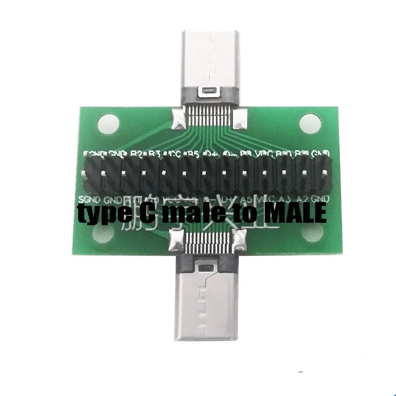 Male to Male Type c Test  PCB board Universal board 24PIN with USB 3.1 Port 20*36MM Test board with pins