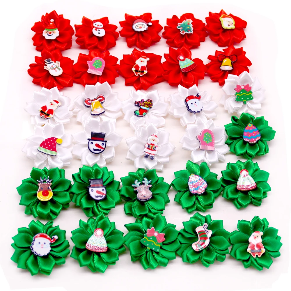 50/100pcs Christmas Dog Bows Small Dog Hair Bows Fashion Cute Pet Dog Hair Accessories Dogs Bows Dog Accessories For Small Dogs