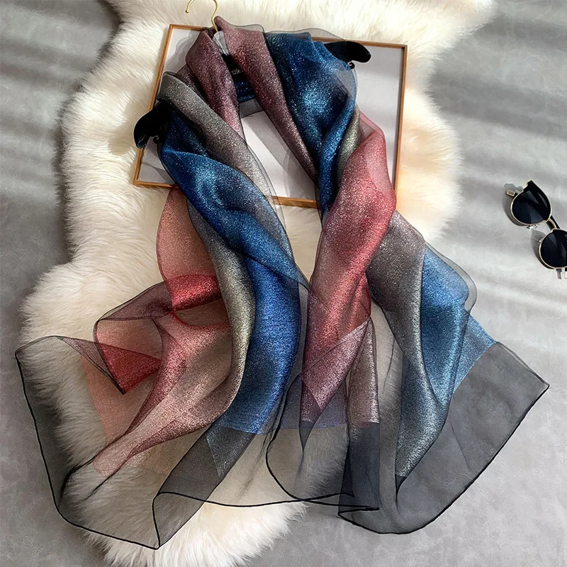 2024 New Silk Scarf Women Fashion Shawls And Wraps Lady Travel Pashmina High Quality polyester Scarves Winter Neck Wram Bandana