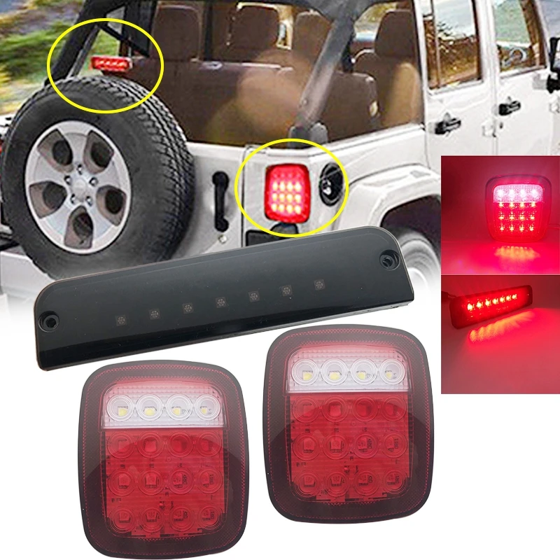 For Jeep TJ  Reverse  License Rear Lights With 3rd Brake Lights  for Jeep Wrangler TJ 1997-2006 for Jeep Wrangler CJ-7 CJ-8