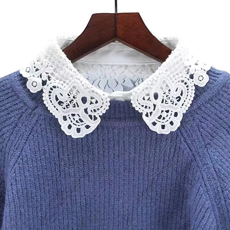 New False Lace Neckline Collar Female Dress Decor Collar Lace Fabric Clothing Accessories