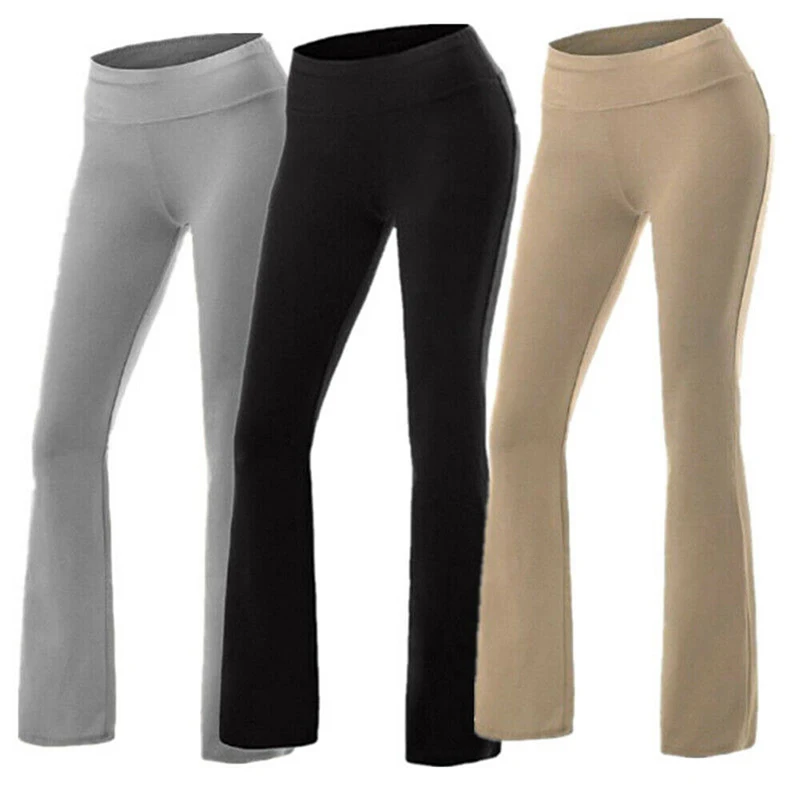 Fashion Women Small Bell-bottomed Pants Polyester Pants High Waist Ladies Wide-leg Trouser Stretch Pants Sexy Trousers