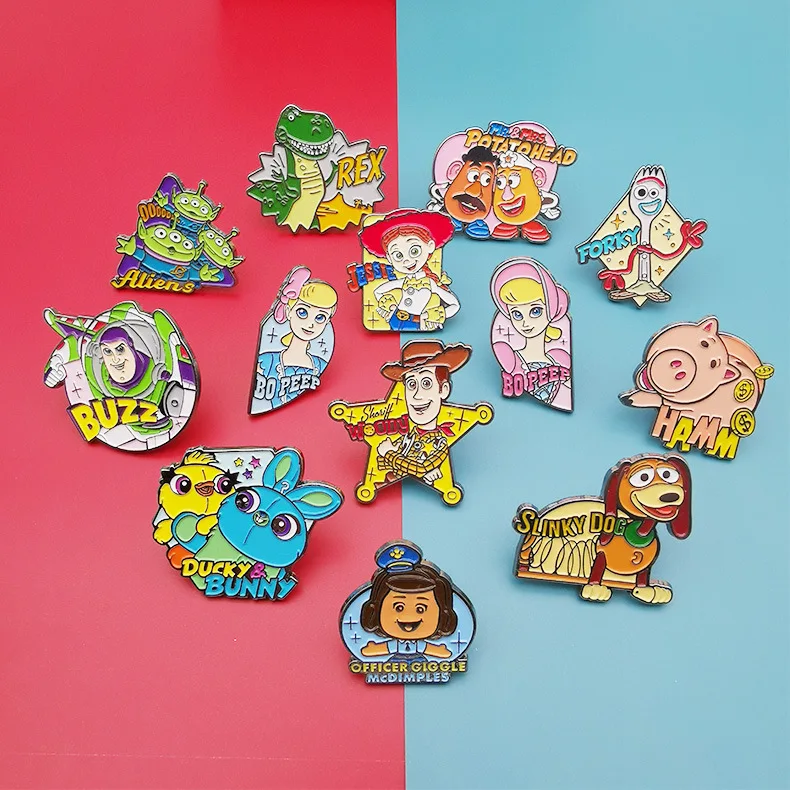 Buzz Lightyear Toy Story Cartoon Brooch Badge Schoolbag Clothes Pin Enamel Brooches Badge Jewelry Children Gift