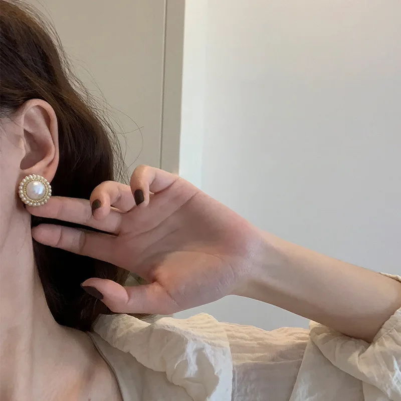 CAOSHI Trendy Style Imitation Pearl Design Stud Earrings for Women Exquisite Daily Wearable Jewelry Elegant Wedding Accessories