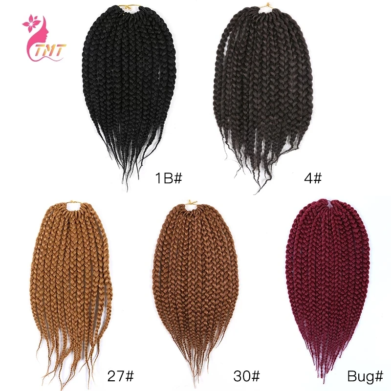 TMT 14 18 Inch Crochet Braids Synthetic Box Braids Twist Hair Extension for Black Women Blond Brown 22 Stands Braiding Hair