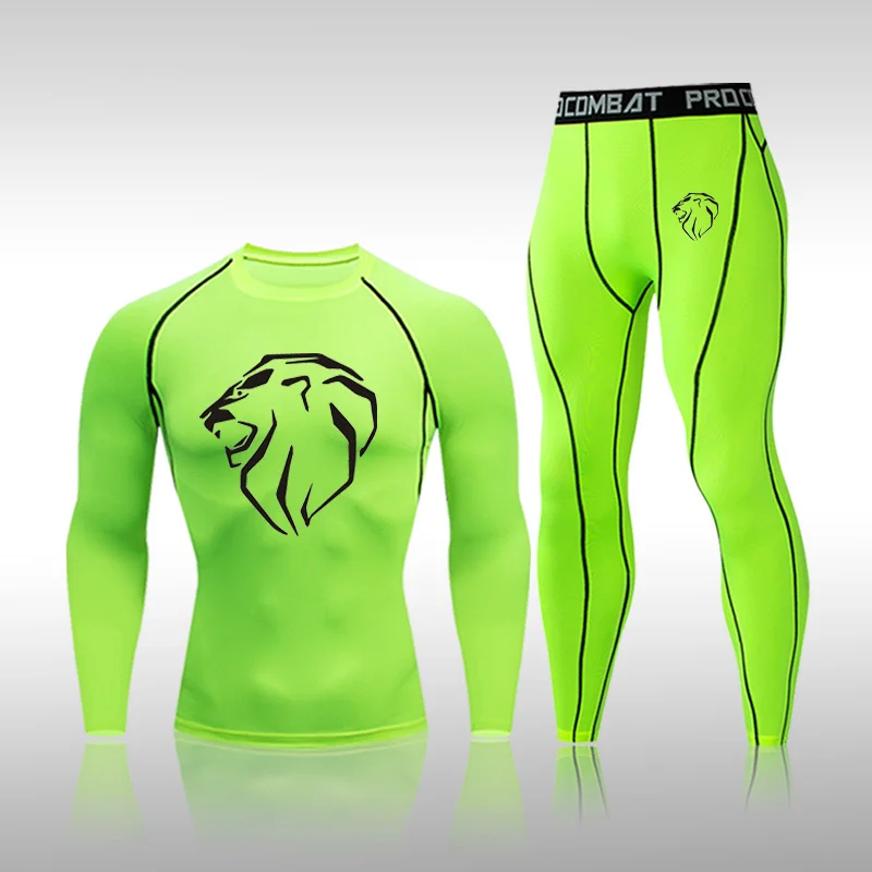 Men's Training Sportswear Set Gym Fitness Compression Sport Suit Jogging Tight Sports Wear Clothes