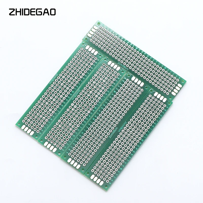 5pcs 2X8cm PCB Prototype Board Circuit Protoboard Universal Stripboard Prototyping Veroboard 2X8 Double Panel
