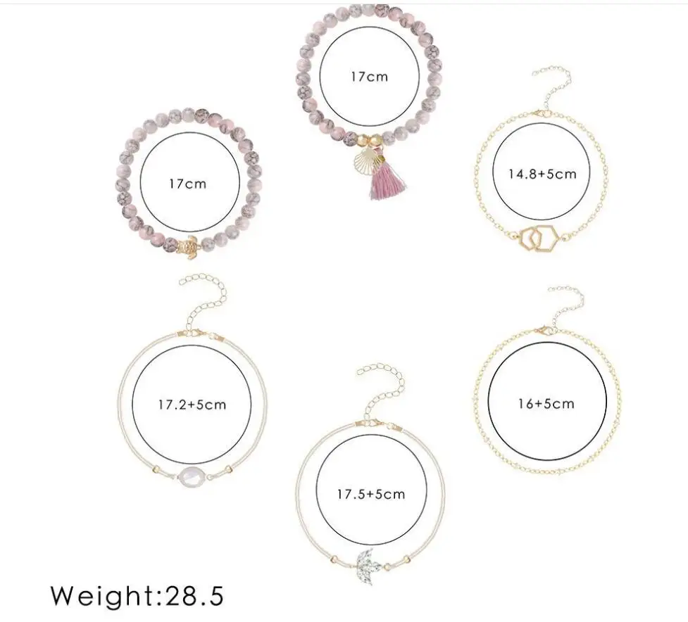 النساء أساور مجموعة بوهو جوهرة قذيفة السلحفاة ليف حبة سلسلة جلدية متعدد الطبقات سوار سحر سيدة الذهب والمجوهرات هدية S2241 #5