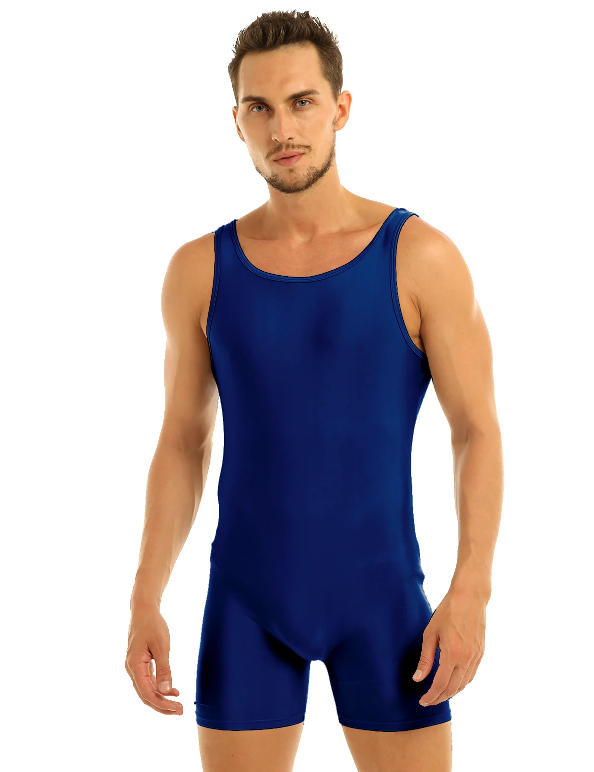 Mens Body Short Underwear Sleeveless Stretchy One Piece Sport Gym Bodysuit Leotard Nightwear Overalls Fitness Tank Jumpsuit