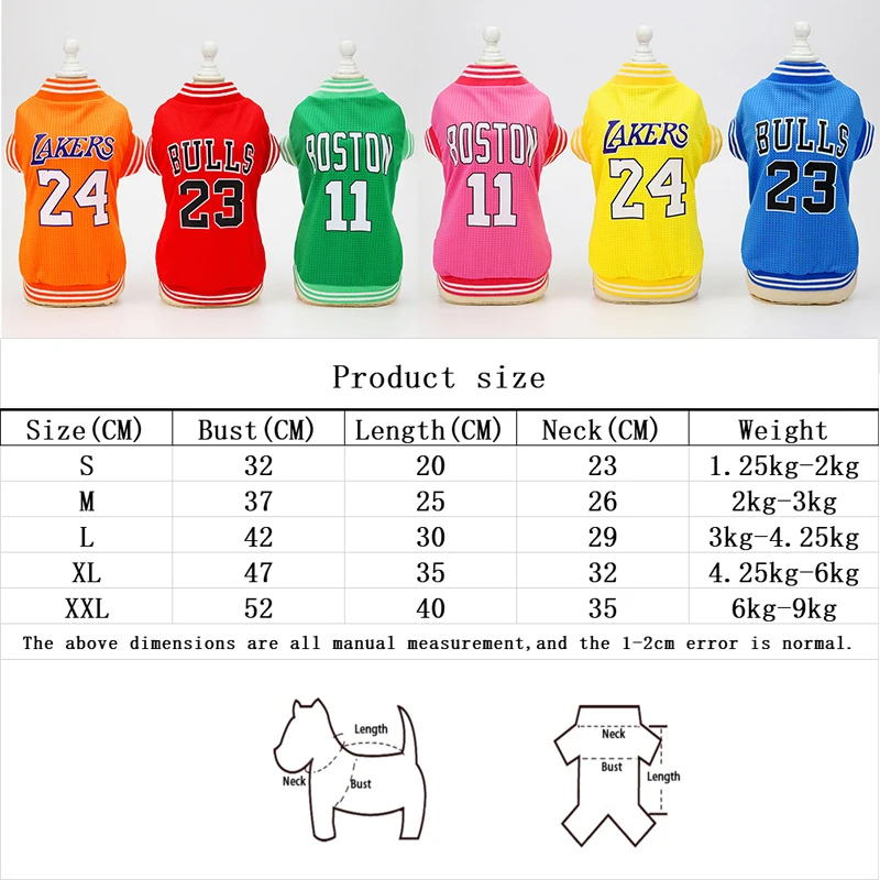 Pet Dog Clothes Vest Basketball Jersey Summer Clothes For Dogs Puppy T-shirt Breathable Mesh Dog Vest Summer Clothes S-2XL