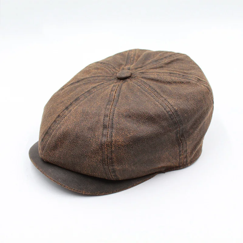 Retro Octagonal Newsboy Cap Man Peaked Beret  Male Artist Flat Ivy  Hat  Classical