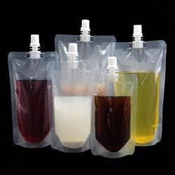 100ml 200ml 250ml 300ml 500ml Empty Stand up Plastic Drink Bag Spout Pouch for Beverage Liquid Juice Milk Coffee Storage bag