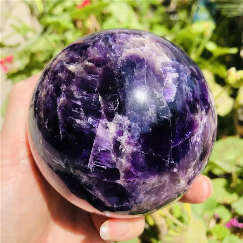 Pierre d'améthyste naturelle, belle boule de cristal de quartz violet, cristaux de guérison