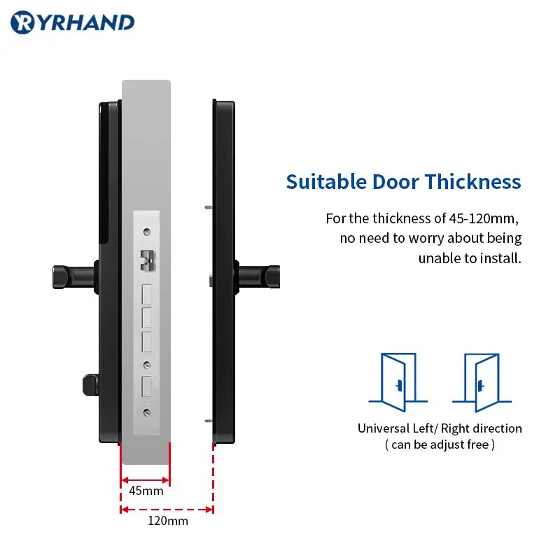 TUYA Kunci Pintu Digital Kode Biometrik Cerdas Elektronik Kunci Pintar Sidik Jari Wifi Bluetooth Tahan Air