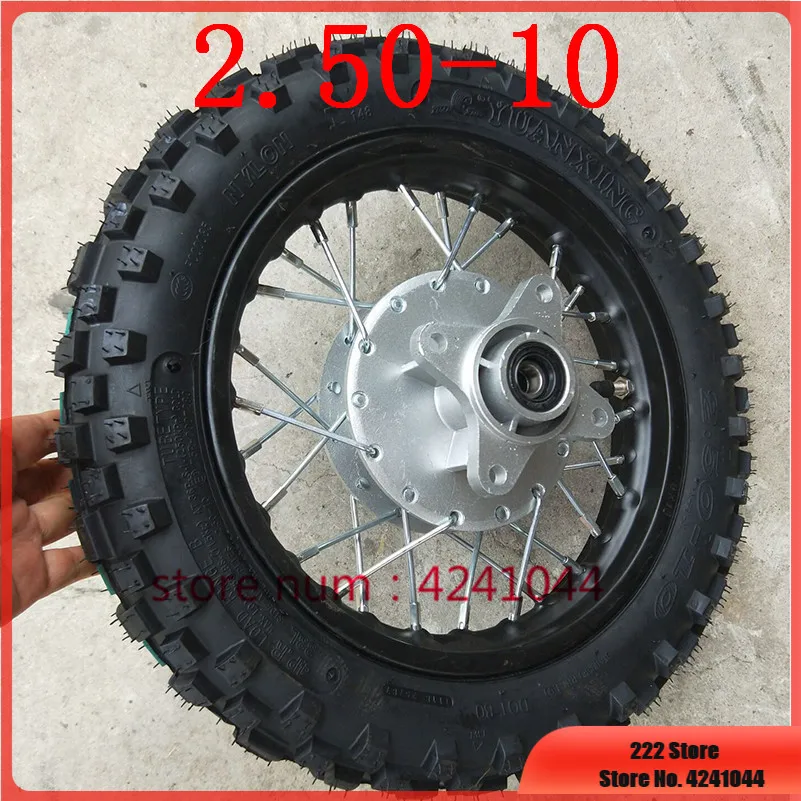 2.50-10 Rear Rims Tyres 10 inch Steel Wheel 28 Spoke  Drum Brake hub for CRF50 dirt pit bike motocross off road motorcycle