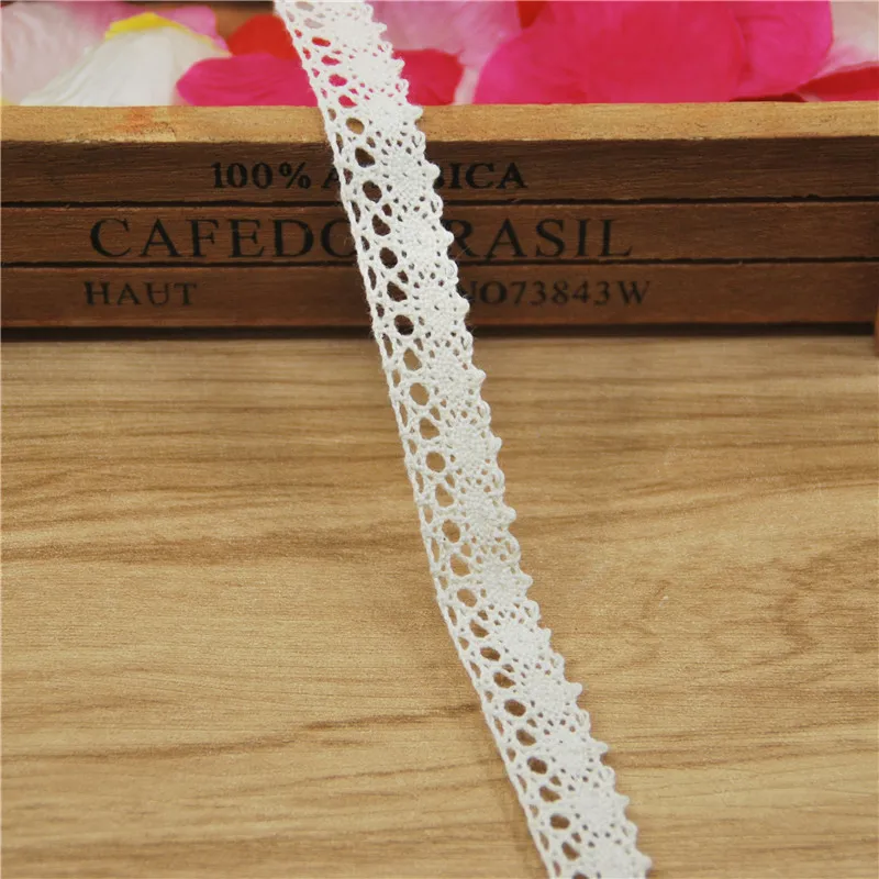 15mm Cotton Lace Trim Ivory Fabric Sewing Accessories Cloth Wedding Dress Decoration Ribbon Craft Supplies 500yards LC008-A