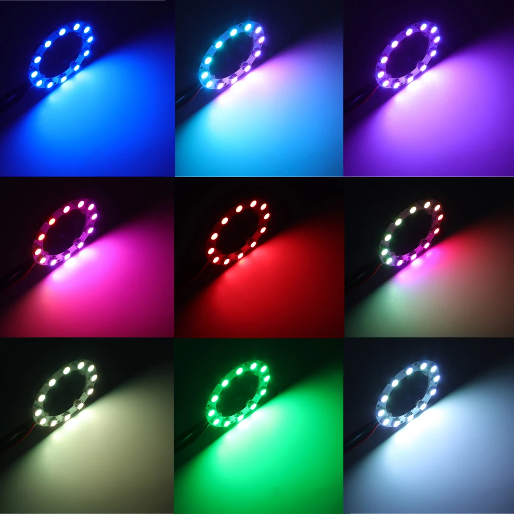 5V LED Ring Hard Strips WS2812B RGB Light 30cm 50mm 60mm 70mm 90mm 110mm 150mm 170mm Angel Eyes Led faro lampadina lampade per auto