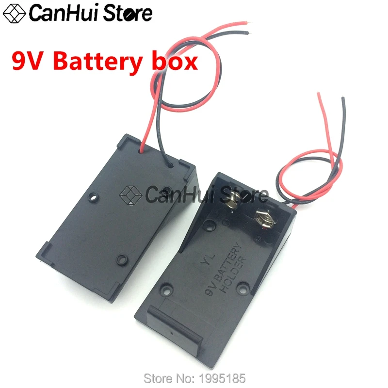 5Pcs 9 volt Box Pack Power Toggle Black 9V Battery Holder I/T Type Battery Clips Connector Buckle with ON/OFF Switch,DC5.5 P