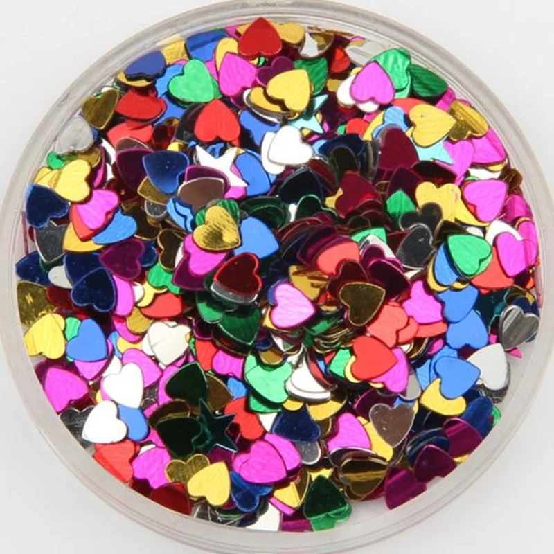 2000pcs/10g/Bag 4mm Loving Heart Shape Sequins Mix Color Paillette PVC Sequin DIY Sewing Wedding Craft Lentejuelas Accessories