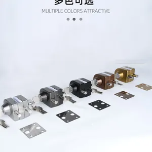 Khóa cửa kính nóng tính không khung, khóa không có lỗ văn phòng, khóa vàng hồng, đóng mặt đất, titan 8 Cửa khóa vàng bán hàng chính - №6