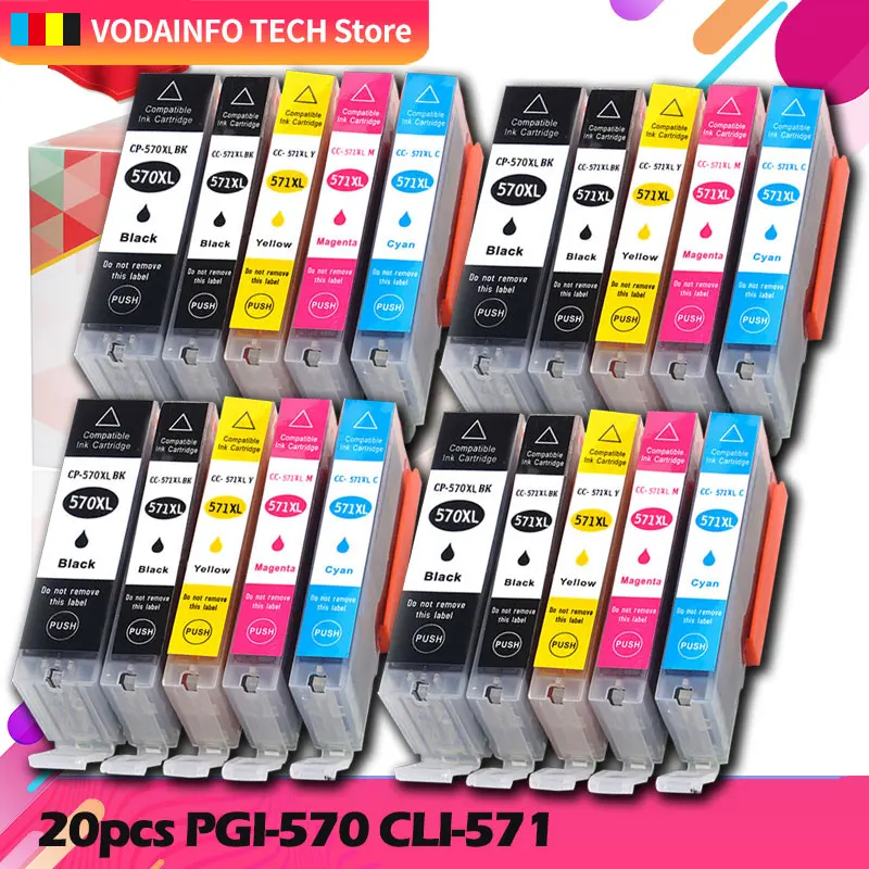 Priner PIXMA MG5750 MG5751 MG6851 MG6852 TS6050 TS5050 T5051 Wtih PGI 570 CLI 570 compatible ink cartridge for canon