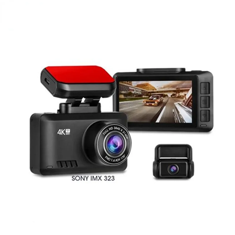 T8 newest 4K 2160P dual lens dash cam with GPS WIFI dvr car camera black box car Full Hd 1080p