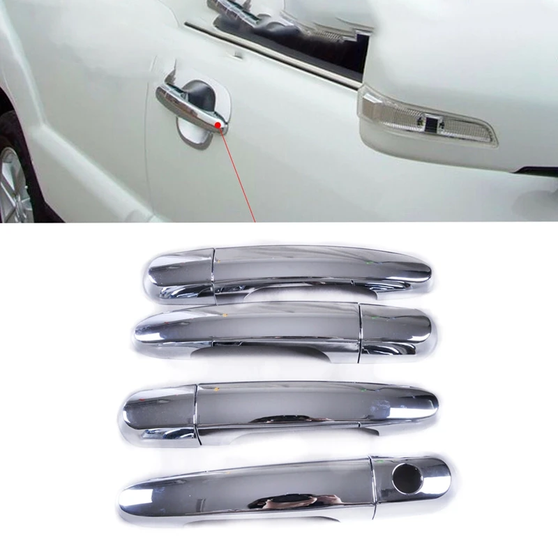 Chrome Side Car Door Handle Cover Catch Trim Bezel Molding Sticker For Kia Sportage 2 KM 2005 2006 2007 2008 2009 2010