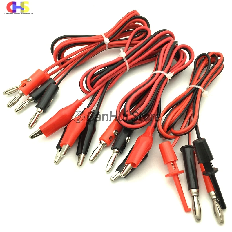 4MM ปลั๊กกล้วยคลิปจระเข้ไฟฟ้า DIY ทดสอบจระเข้คลิปทดสอบ Hook สายเชื่อมต่อ Dual Tester Probe Multimeter