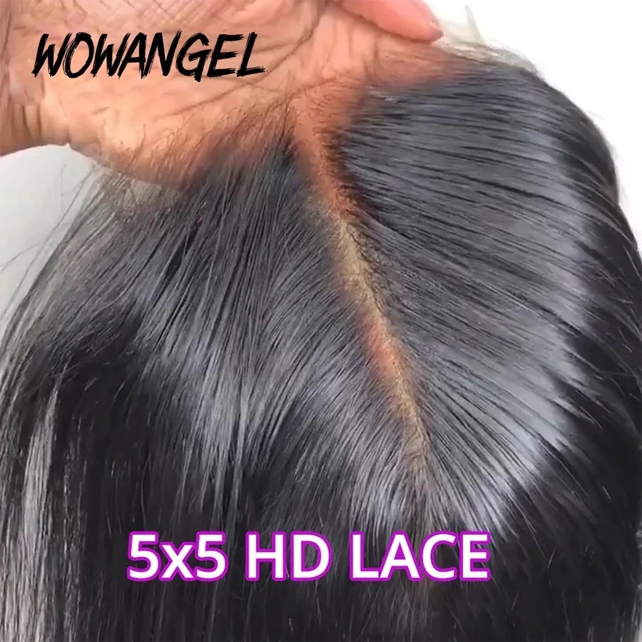 

32 34 inch Invisible 5x5 HD Lace Closure Wig HD Transparent Lace Front Human Wigs Melt Skins Straight Remy For Woman Pre Plucked