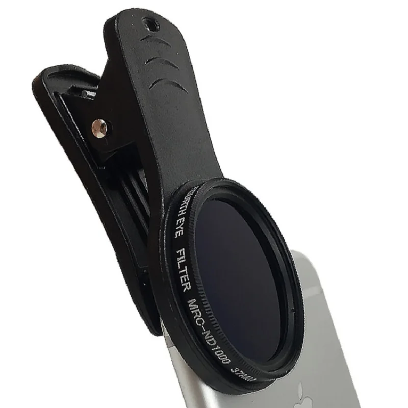 Iphone用37mm調整可能ニュートラルデンシティクリップオンND2-ND400携帯電話カメラフィルターレンズhuawei samsungandroid ios mobile