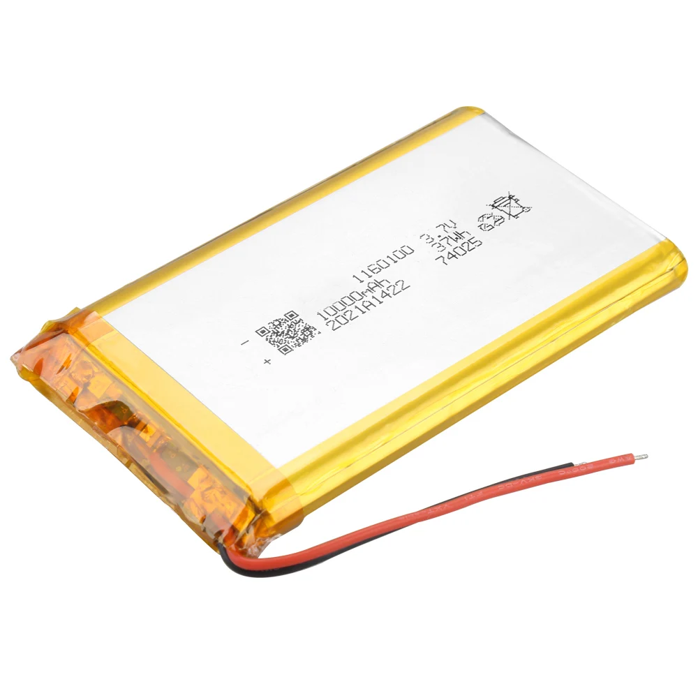 1160100 1260100 High capacity 10000mah thickness 11mm lipo battery rechargeable flat battery laptop batteries 1160