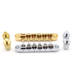 Tune-O-Matic Bridge Guitar Bridge ABR-1 Style Bridge 12mm diameter post ferrules BM002 Gold/Chrome For LP Guitar