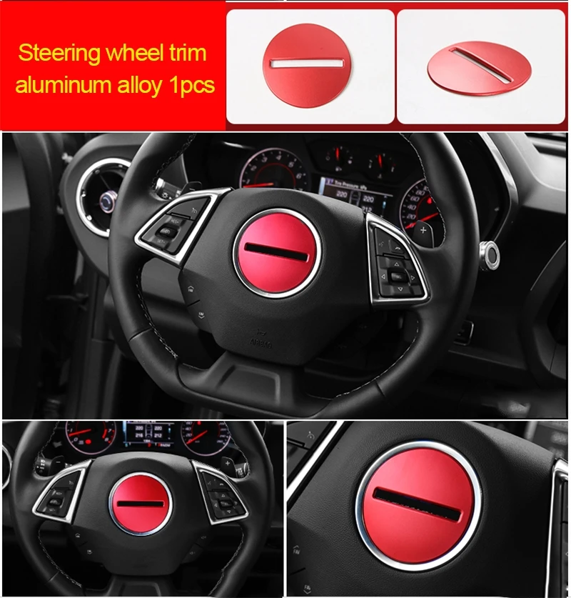 

For Chevrolet Camaro Bumblebee 2017-2020 chrome red color Steering wheel trim 1pc