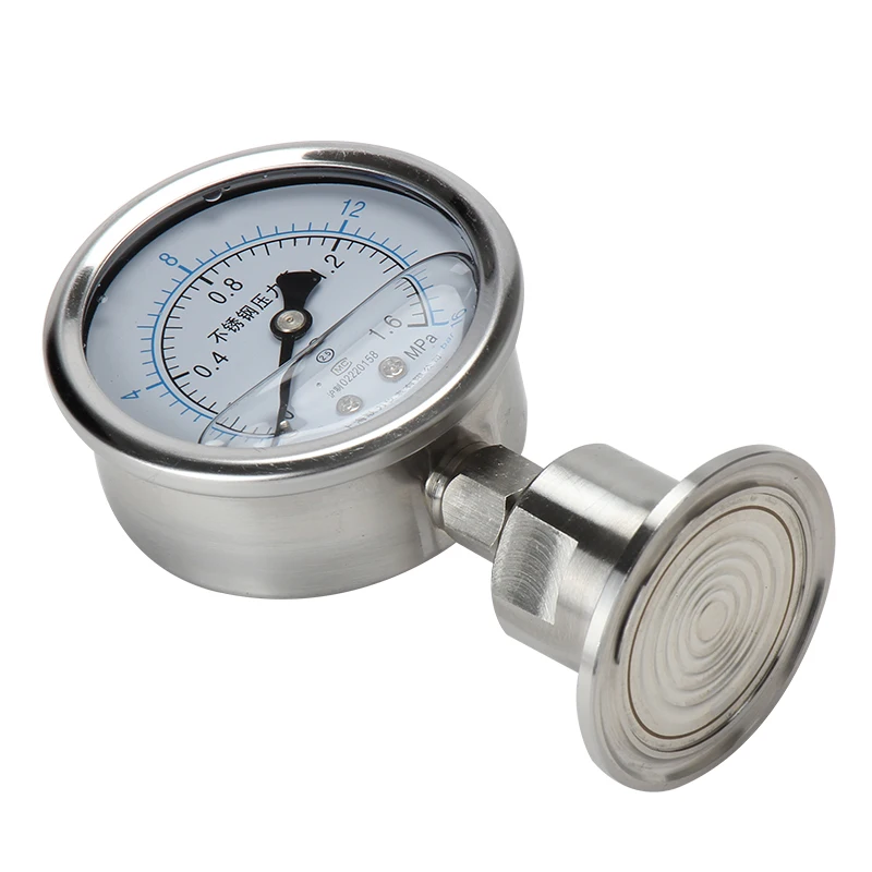 SS316 Diaphragm Pressure Gauge, Manometer Tri Clamp Body, Stainless Steel Body