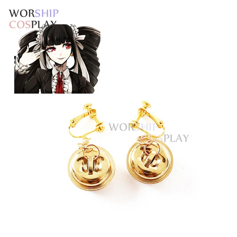 

1 pairs Bells Danganronpa Celestia Ludenberg Cosplay earrings Dangan Ronpa Yasuhiro Taeko Synthetic ear clip earring COS Prop