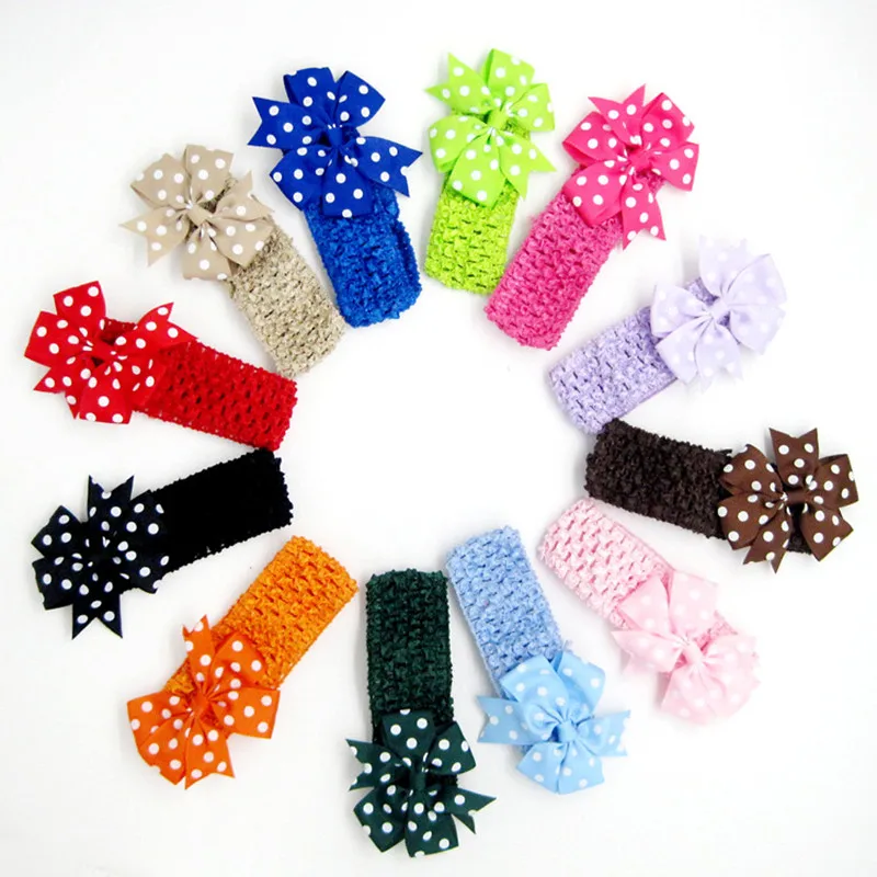 30PCS MIX Baby Girls Headbands New Children Hair Swallowtail Butterfly Knot Headdress Color Girl Hair Accesories