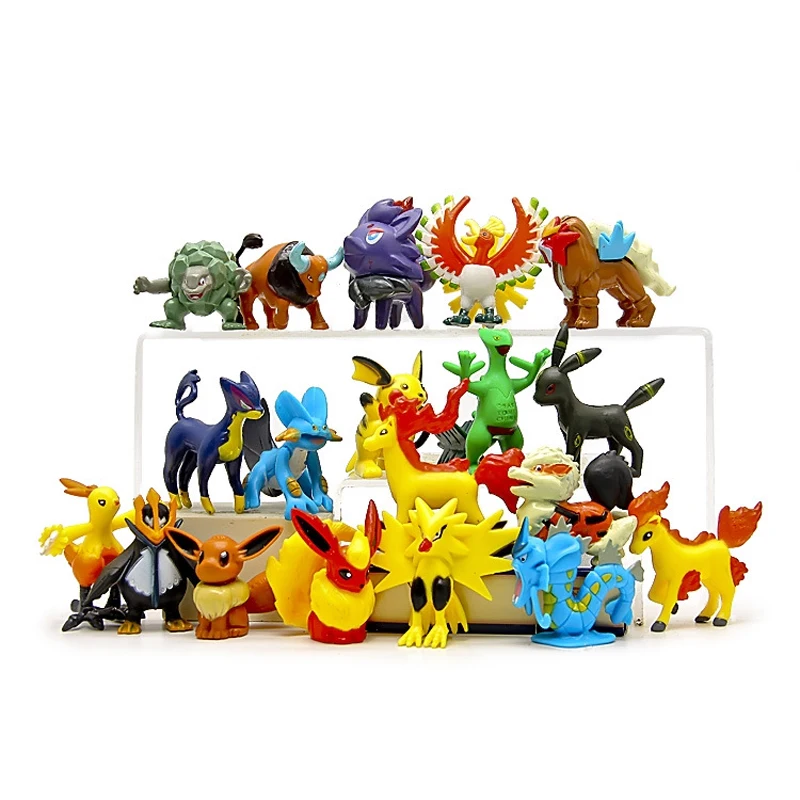 50pcs/lot TAKARA TOMY Pikachu Weedle Spearow Snorlax Action Figures Toys PVC Pokemon Model Toy Random Delivery