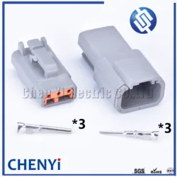 1 set Deutsch DTM 3 Pin connector DTM06-3S DTM04-3P Male or Female Auto Waterproof Connector Automotive Sealed Plug