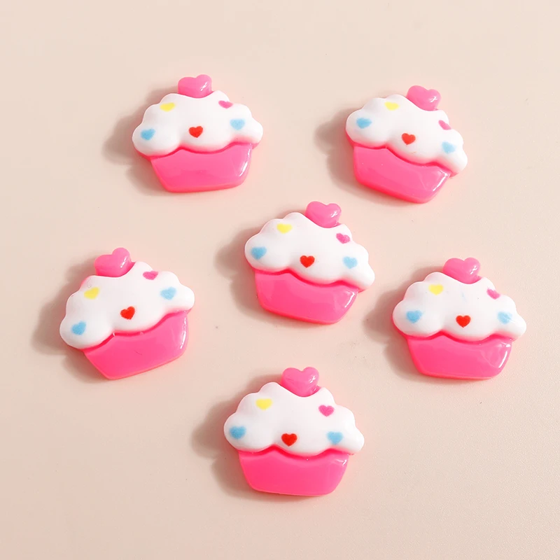10 Stück Mix Mini Süße Lebensmittel Dessert Donut Kuchen Flache Rückseite Harz Cabochon Verzierungen DIY Scrapbooking für Mädchen Haarschleifen – Detail 6
