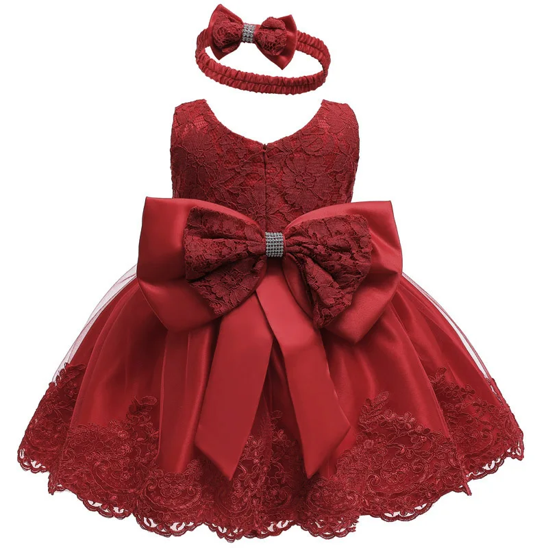 LZH Baby Mädchen Kleid Neugeborene Kleidung Prinzessin Kleid + Kopfbedeckung Für Kleinkind Geburtstag Hochzeit Taufe Kleinkind Party Weihnachten Kleid – Detail 13