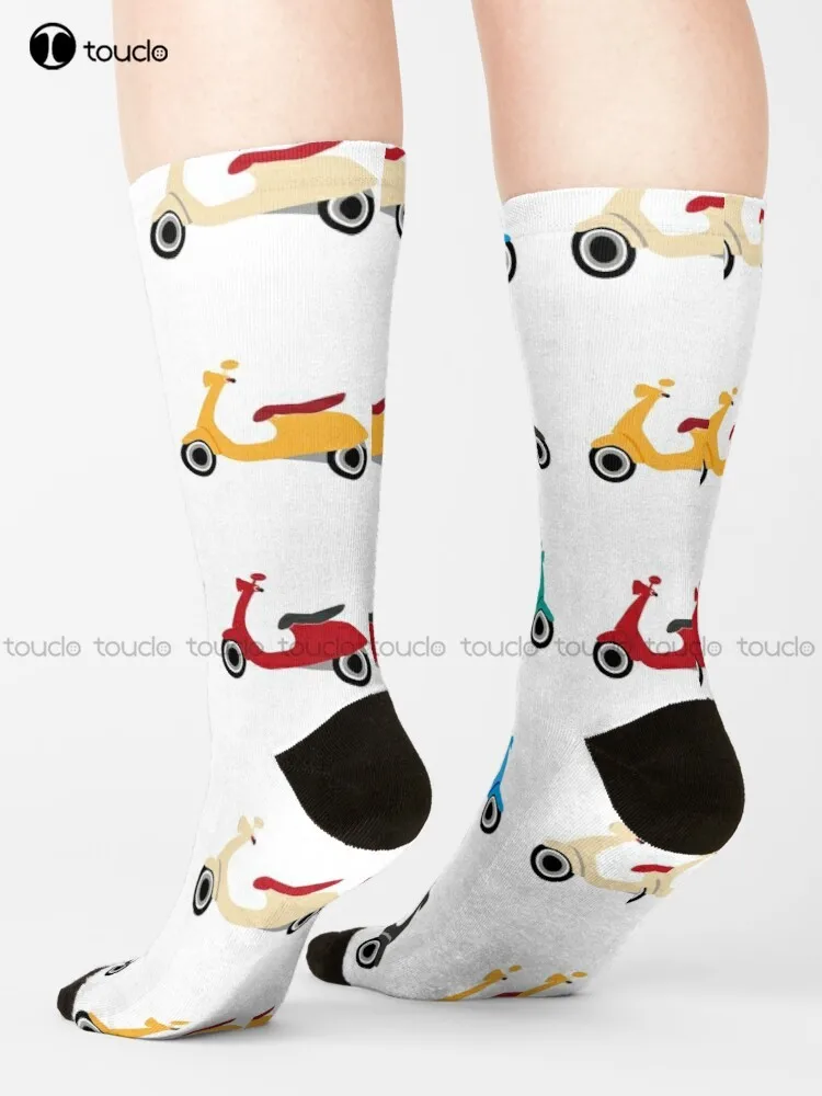 Colourful Vespas Socks Socks Personalized Custom Unisex Adult Teen Youth Socks 360° Digital Print Halloween Christmas Gift