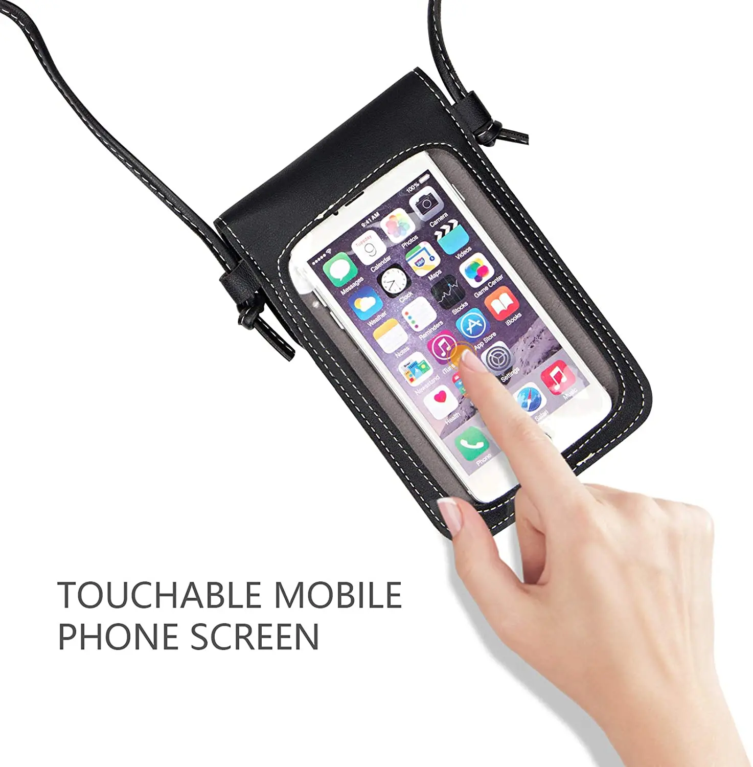 2020 New Ladies Screen Touchable Mobile Phone Bag Women Girls Transparent Mini Crossbody Shoulder Bag Cellphone Bags