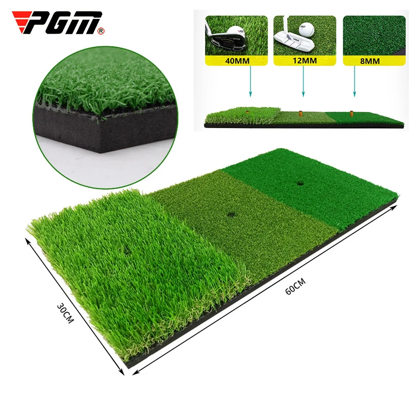 

30*60CM Golf Hitting Mat Indoor Outdoor Tri-Turf Golf Mat with Tees Hole Practice Golf Mat Protable Golf Training Aids