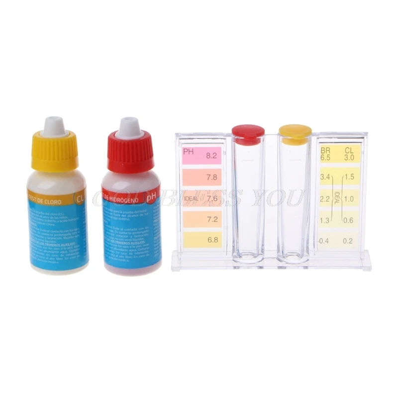 PH Chlorine Water Quality Test Kit Swimming Pool Hydroponics Aquarium Tester Drop Shipping