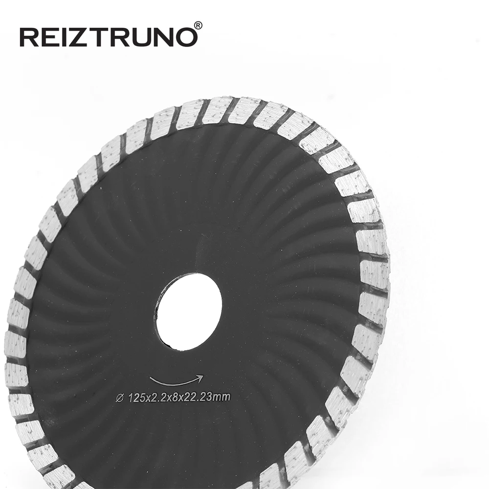 REIZTRUNO 5-นิ้ว Waved Turbo ใบมีดตัดเปียก/แห้งตัดสำหรับเครื่องบดคอนกรีตอิฐกระเบื้องหินอ่อนหินแกรนิตก่ออิฐ