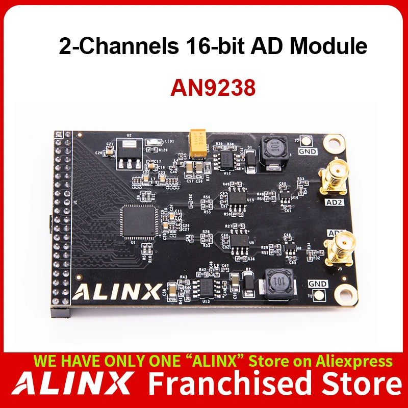 Alinx an9238: módulo duplo do anúncio de 12 bits do canal para a placa 65msps 10mv de fpga