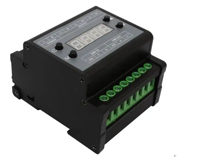 High Voltage AC90-240V LED DMX Dimmer Contrller(0-10V output); Input signal:DMX512 signal; Output:3channels; Output signal:0-10V