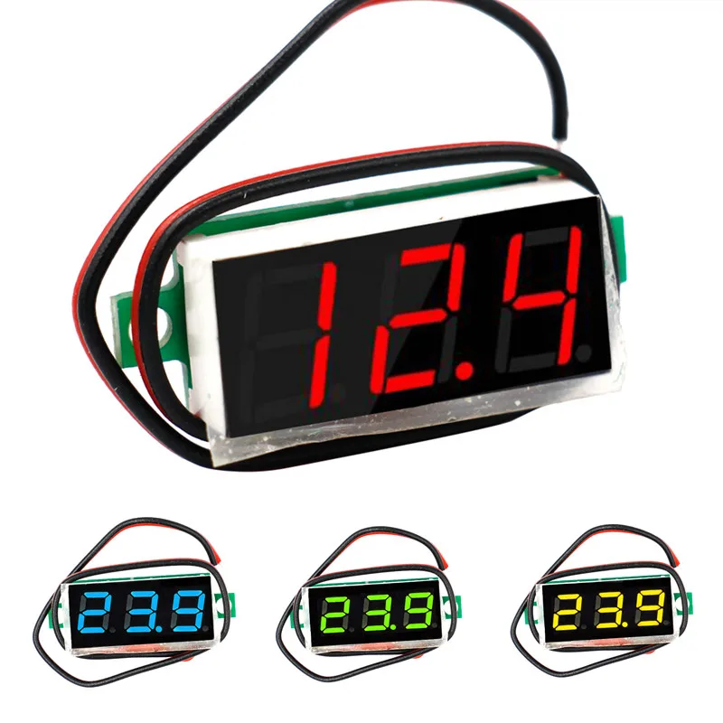 Digital LCD Digital Panel Voltmeter Voltimetro Volt Tester Gauge Voltage Meter DC 2.4V-30V 0.28 inch for Motorcycle Car 30% off